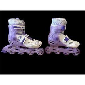 Yvolution Neon Inline Skates LED Roller Blades for Girls, Size 3-6 Adjustable 24